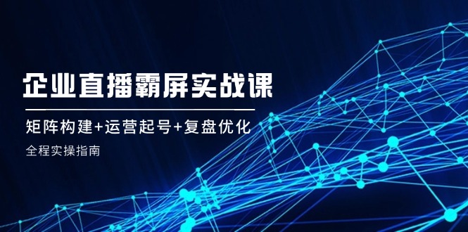 （12338期）企 业 直 播 霸 屏实战课：矩阵构建+运营起号+复盘优化，全程实操指南-启航资源站