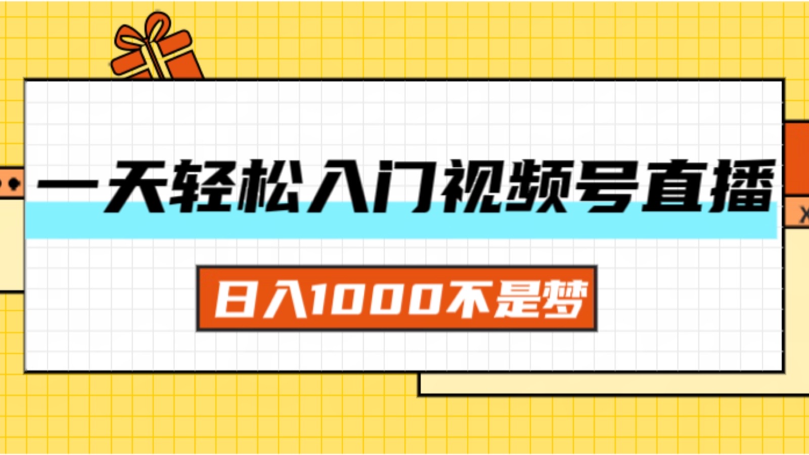 （11906期）一天入门视频号直播带货，日入1000不是梦-启航资源站