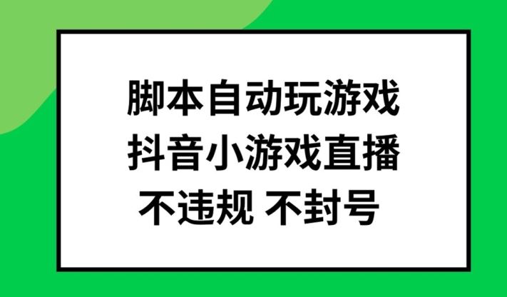 脚本自动玩游戏，抖音小游戏直播，不违规不封号可批量做【揭秘】-启航资源站