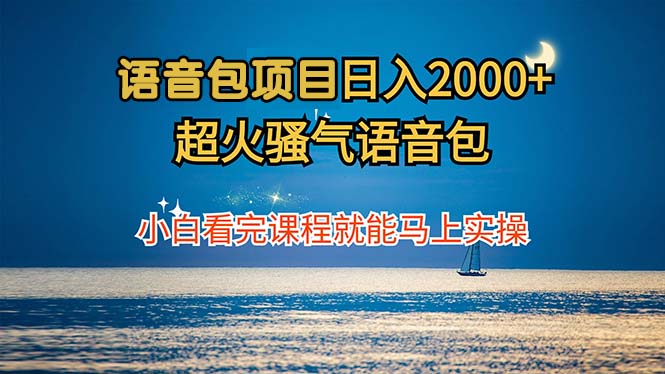 语音包项目 日入2000+ 超火骚气语音包小白看完课程就能马上实操-启航资源站