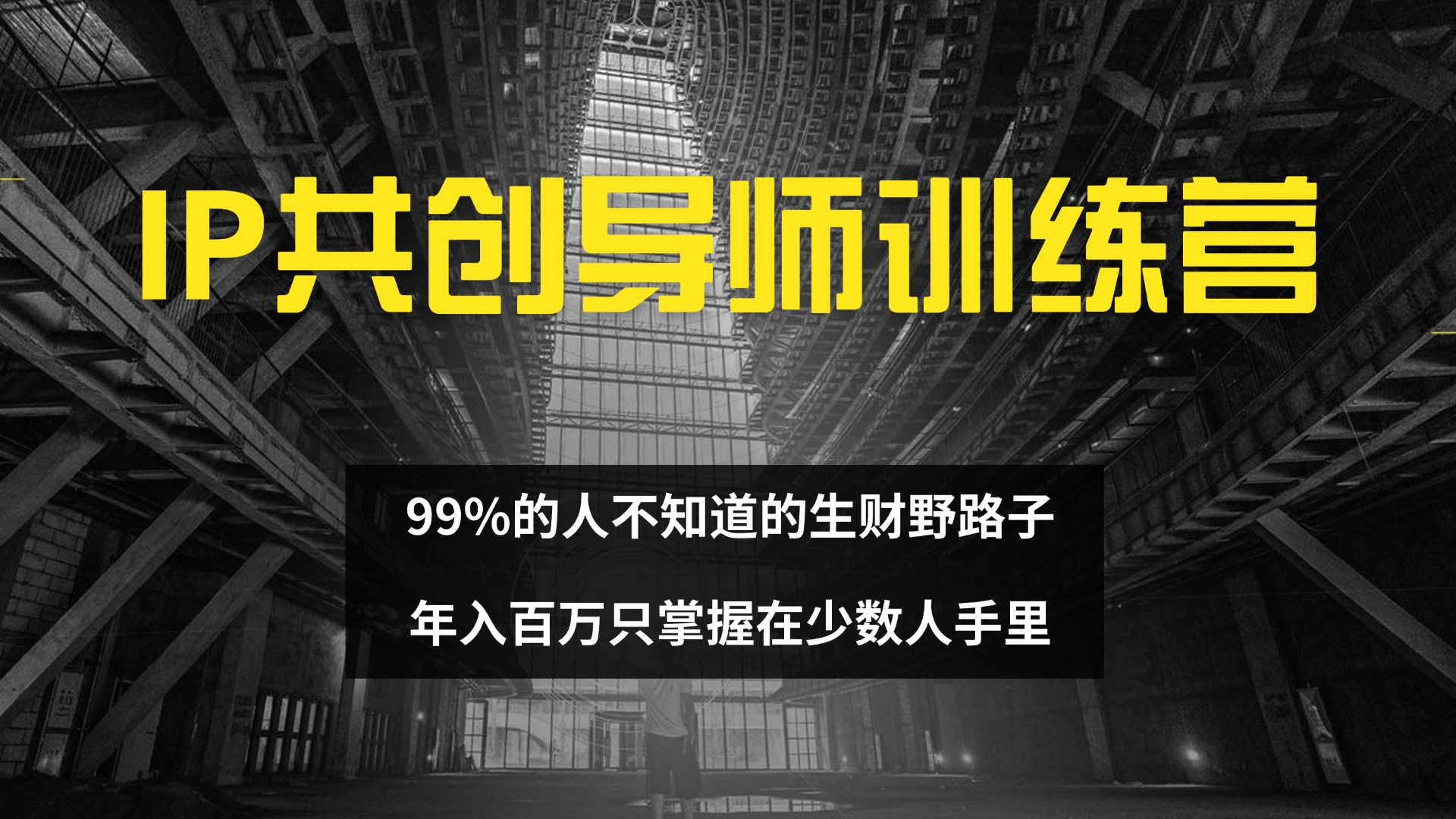 （12504期）IP共创导师训练营 99%的人不知道的生财野路子 只掌握在少数人手里-启航资源站