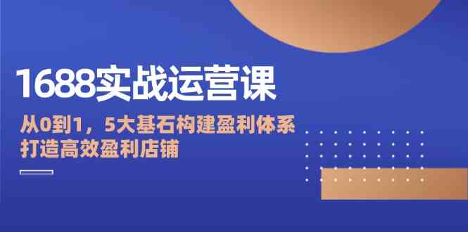 1688实战运营课：从0到1，5大基石构建盈利体系，打造高效盈利店铺-启航资源站