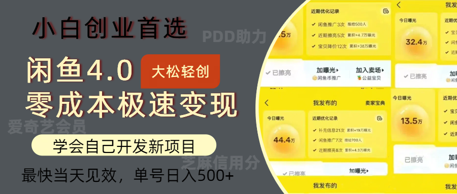 （12434期）闲鱼0成本极速变现项目，多种变现方式 单号日入500+最新玩法-启航资源站