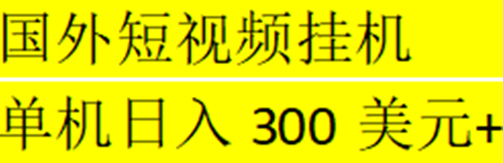 海外暴力短视频挂机全自动撸美金 单机日入300美元+【脚本免费+一对一指导】-启航资源站