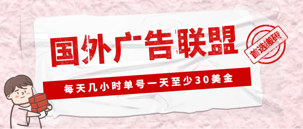 外面收费1980最新国外LEAD广告联盟搬砖项目，单号一天至少30美金(详细教程)-启航资源站