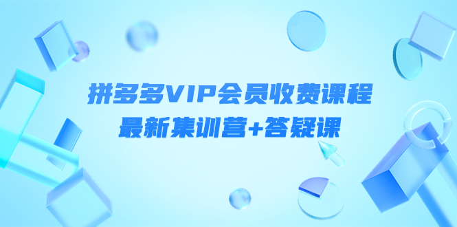 某社群·拼多多VIP会员收费课程，最新集训营+答疑课-价值3299元￼-启航资源站