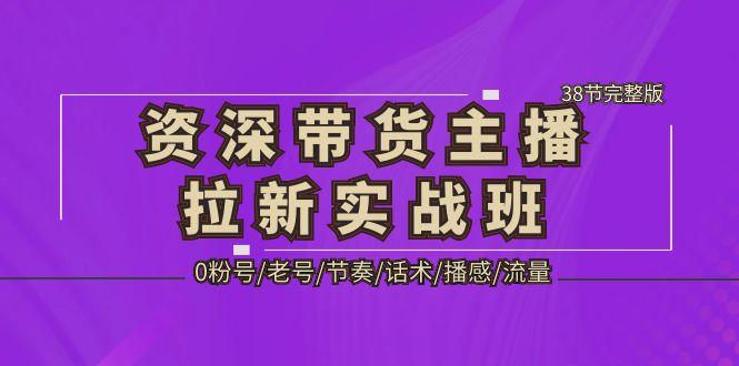 资深·带货主播拉新实战班，0粉号/老号/节奏/话术/播感/流量-38节完整版-启航资源站