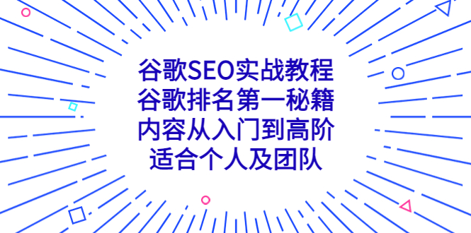 谷歌SEO实战教程：谷歌排名第一秘籍，内容从入门到高阶，适合个人及团队-启航资源站