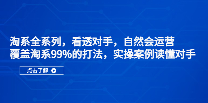 淘系全系列，看透对手，自然会运营，覆盖淘系99%·打法，实操案例读懂对手-启航资源站