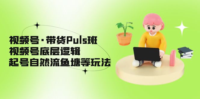 视频号·带货Puls班，视频号底层逻辑，起号自然流鱼塘等玩法-启航资源站