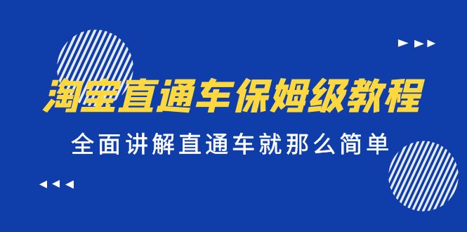 淘宝直通车保姆级教程，全面讲解直通车就那么简单！-启航资源站