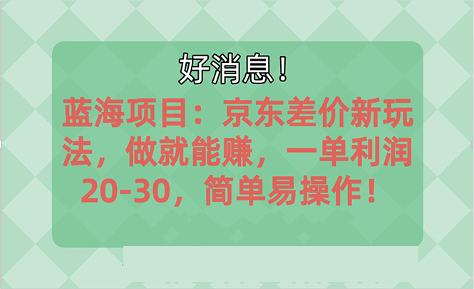 越早知道越能赚到钱的蓝海项目：京东大平台操作，一单利润20-30，简单易操作-启航资源站