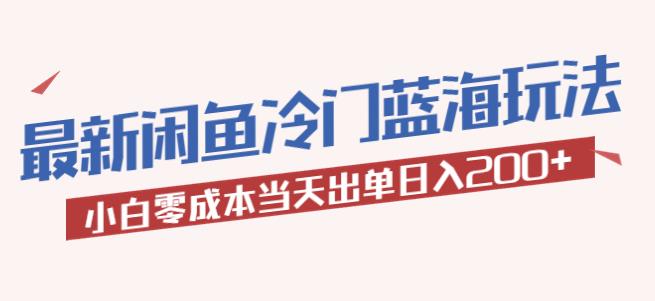 2023最新闲鱼冷门蓝海玩法，小白零成本当天出单日入200+【揭秘】-启航资源站