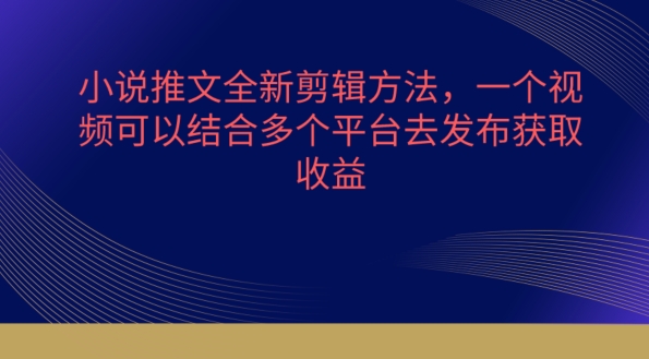 小说推文全新剪辑方法，一个视频可以结合多个平台去发布获取-启航资源站