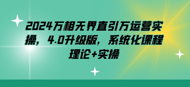 2024万相无界直引万运营实操，4.0升级版，系统化课程 理论+实操-启航资源站