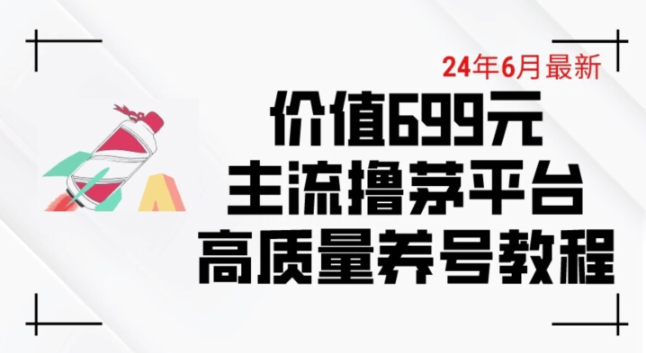 6月最新价值699的主流撸茅台平台精品养号下车攻略-启航资源站