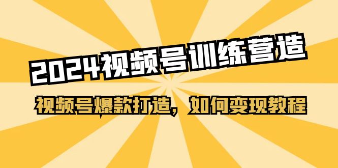 2024视频号训练营，视频号爆款打造，如何变现教程（20节课）-启航资源站