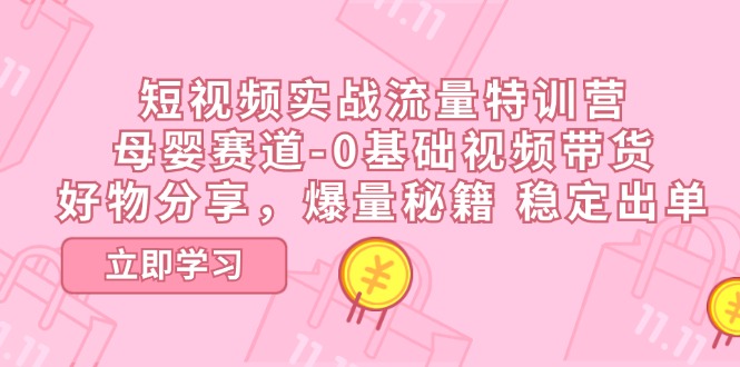 短视频实战流量特训营，母婴赛道-0基础带货，好物分享，爆量秘籍 稳定出单-启航资源站