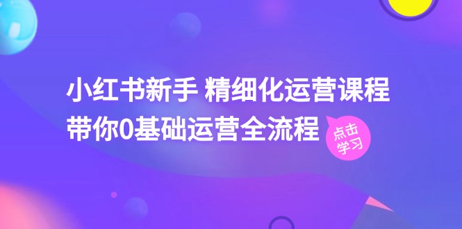 小红书新手精细化运营课程，带你0基础运营全流程（42节视频课）-启航资源站