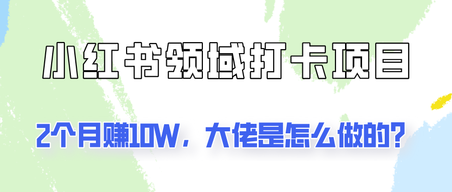 通过小红书领域打卡项目2个月赚10W，大佬是怎么做的？-启航资源站