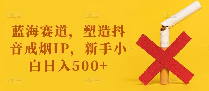 蓝海赛道，塑造抖音戒烟IP，新手小白日入500+【揭秘】-启航资源站