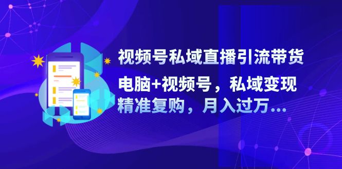 （12249期）视频号私域直播引流带货：电脑+视频号，私域变现，精准复购，月入过万…-启航资源站