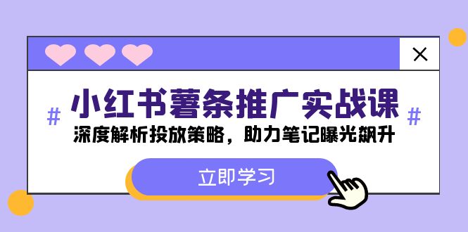 小红书-薯条推广实战课：深度解析投放策略，助力笔记曝光飙升-启航资源站