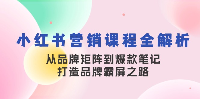 （13017期）小红书营销课程全解析，从品牌矩阵到爆款笔记，打造品牌霸屏之路-启航资源站