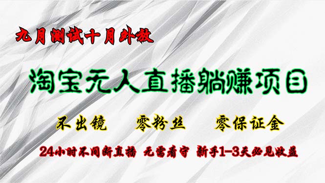 （12862期）淘宝无人直播最新玩法，九月测试十月外放，不出镜零粉丝零保证金，24小…-启航资源站