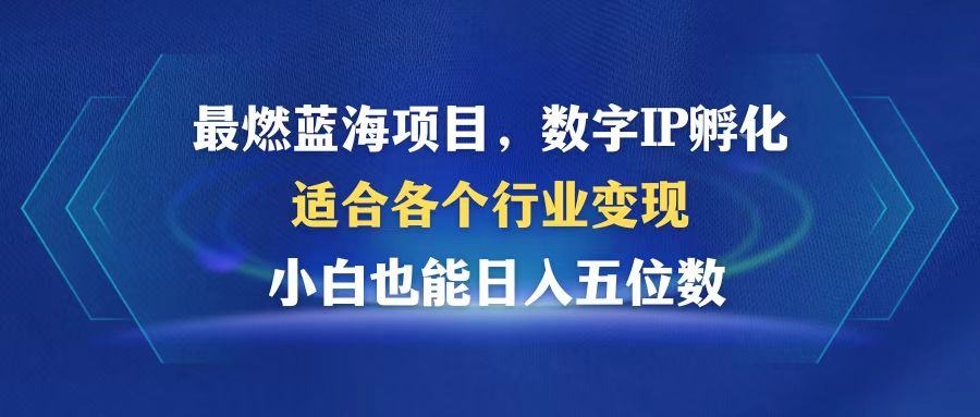 （12941期）最燃蓝海项目  数字IP孵化  适合各个行业变现  小白也能日入5位数-启航资源站