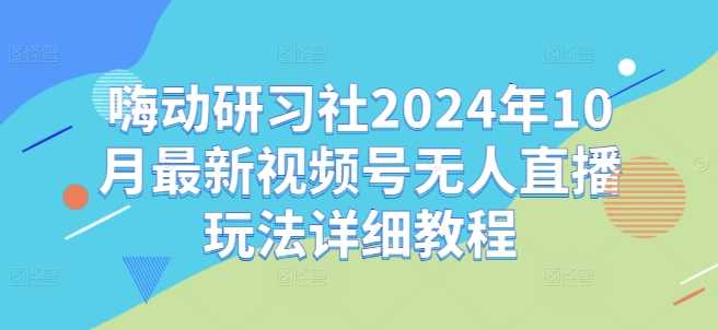 嗨动研习社2024年10月最新视频号无人直播玩法详细教程-启航资源站