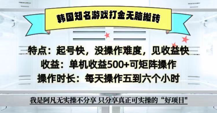 全网首发海外知名游戏打金无脑搬砖单机收益500+  即做！即赚！当天见收益！-启航资源站