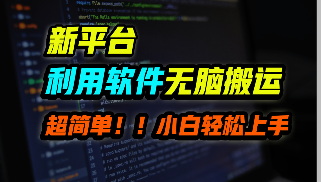 新平台用软件无脑搬运，月赚10000+，小白也能轻松上手-启航资源站