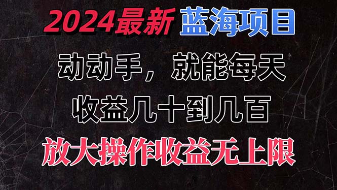 有手就行的2024全新蓝海项目，每天1小时收益几十到几百，可放大操作-启航资源站