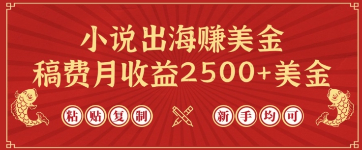 小说出海赚美金，稿费月收益2500+美金，仅需chatgpt粘贴复制，新手也能玩转-启航资源站