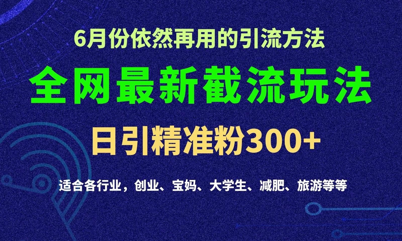 2024全网最新截留玩法，每日引流突破300+-启航资源站