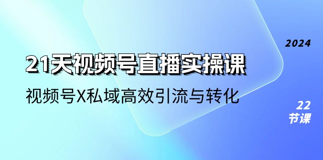 21天视频号直播实操课，视频号X私域高效引流与转化（22节课）-启航资源站