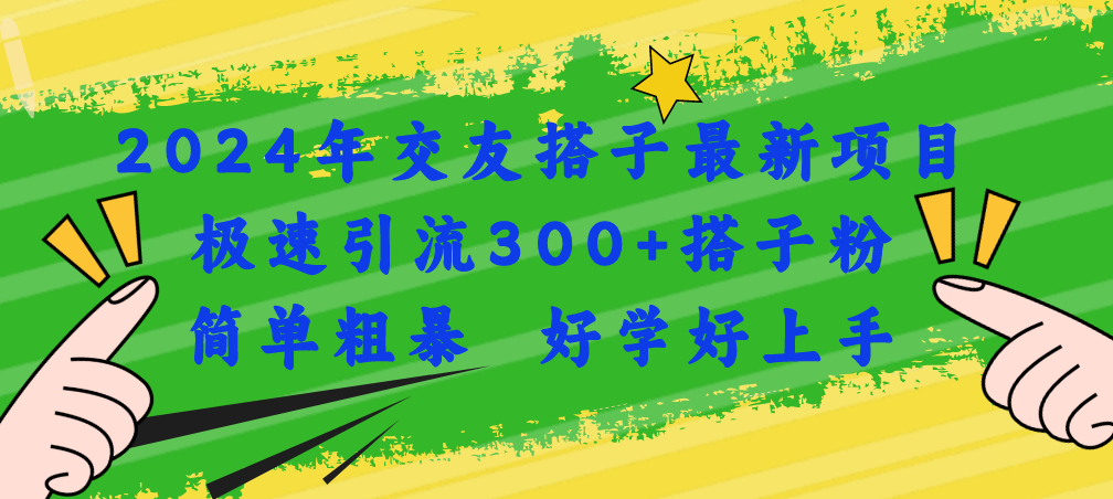 （11259期）2024年交友搭子最新项目，极速引流300+搭子粉，简单粗暴，好学好上手-启航资源站