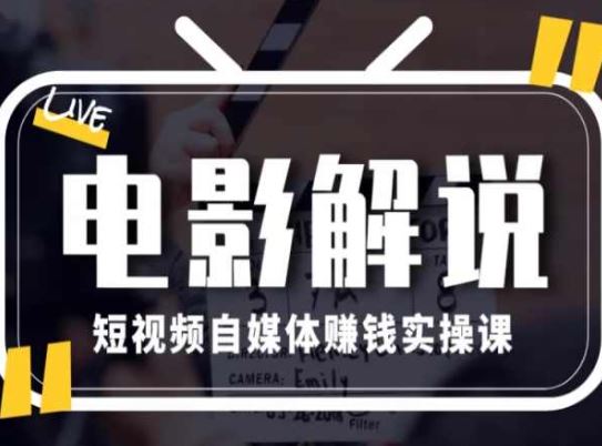 电影解说短视频自媒体赚钱实操课，教你做电影解说短视频，月赚1万-启航资源站