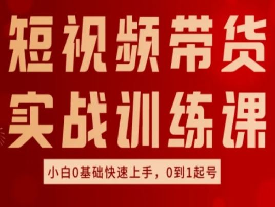 短视频带货实战训练课，好物分享实操，小白0基础快速上手，0到1起号-启航资源站