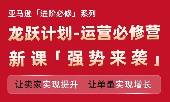 亚马逊进阶必修系列，龙跃计划-运营必修营新课，让卖家实现提升 让单量实现增长-启航资源站