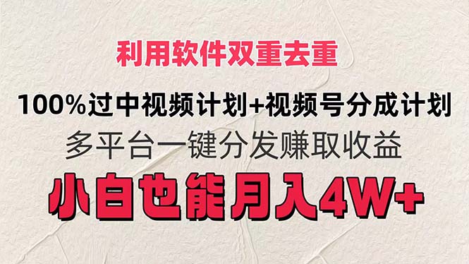 （11862期）利用软件双重去重，100%过中视频+视频号分成计划小白也可以月入4W+-启航资源站