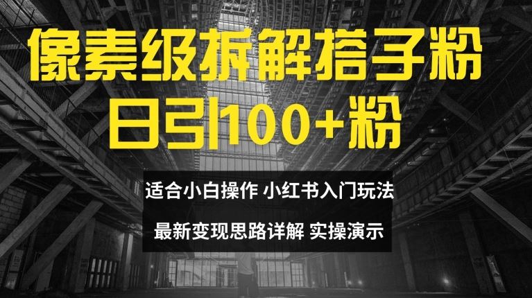 像素级拆解搭子粉，日引100+，小白看完可上手，最新变现思路详解【揭秘】-启航资源站