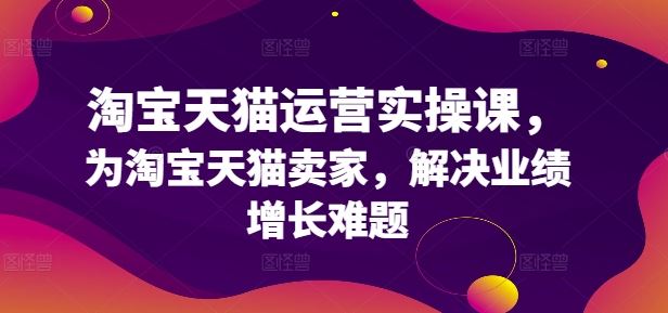 淘宝天猫运营实操课，为淘宝天猫卖家，解决业绩增长难题-启航资源站