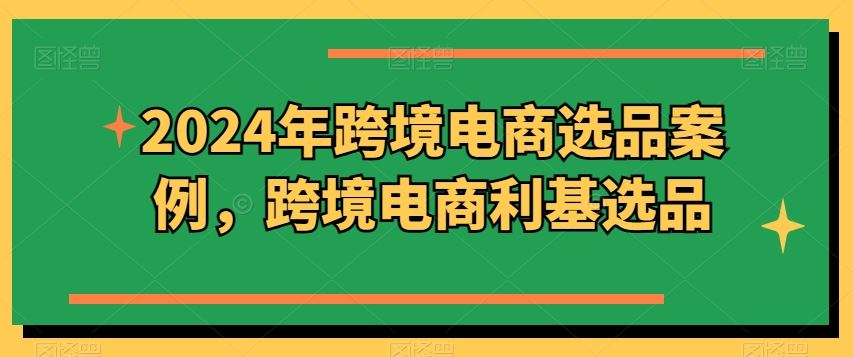 2024年跨境电商选品案例，跨境电商利基选品（更新）-启航资源站