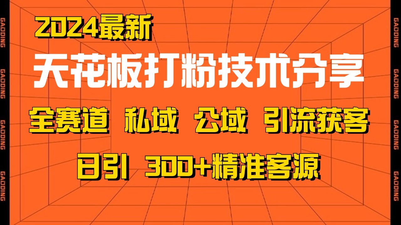 天花板打粉技术分享，野路子玩法 曝光玩法免费矩阵自热技术日引2000+精准客户-启航资源站