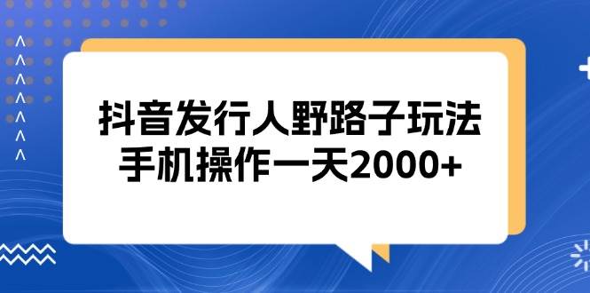 （13220期）抖音发行人野路子玩法，手机操作一天2000+-启航资源站