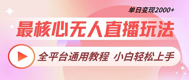 （13221期）最核心无人直播玩法，全平台通用教程，单日变现2000+-启航资源站