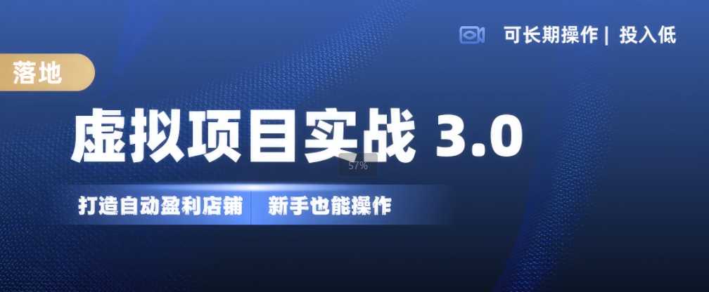 虚拟项目实战3.0，打造自动盈利店铺，可长期操作投入低，新手也能操作-启航资源站