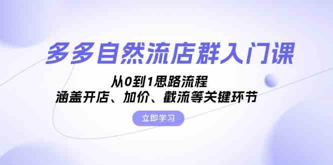 多多自然流店群入门课，从0到1思路流程，涵盖开店、加价、截流等关键环节-启航资源站